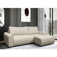 ECKSOFA Beige Struktur  - Beige/Schwarz, Design, Kunststoff/Textil (250/160cm) - MID.YOU