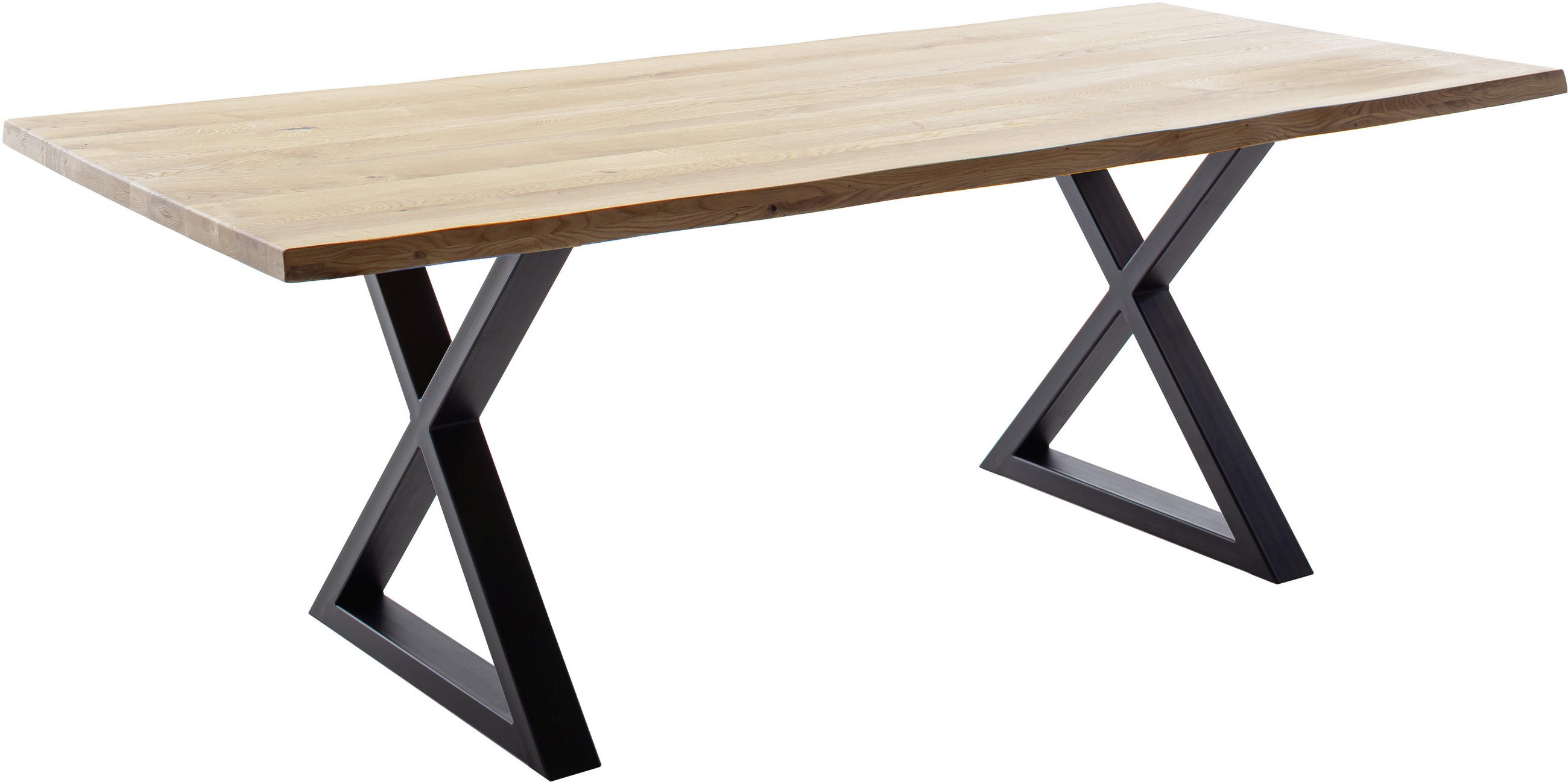 ESSTISCH in Holz 200/100/76 cm  - Wildeiche/Schwarz, KONVENTIONELL, Holz/Metall (200/100/76cm) - Valdera