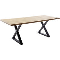 ESSTISCH in Holz 200/100/76 cm  - Wildeiche/Schwarz, Konventionell, Holz/Metall (200/100/76cm) - Valdera