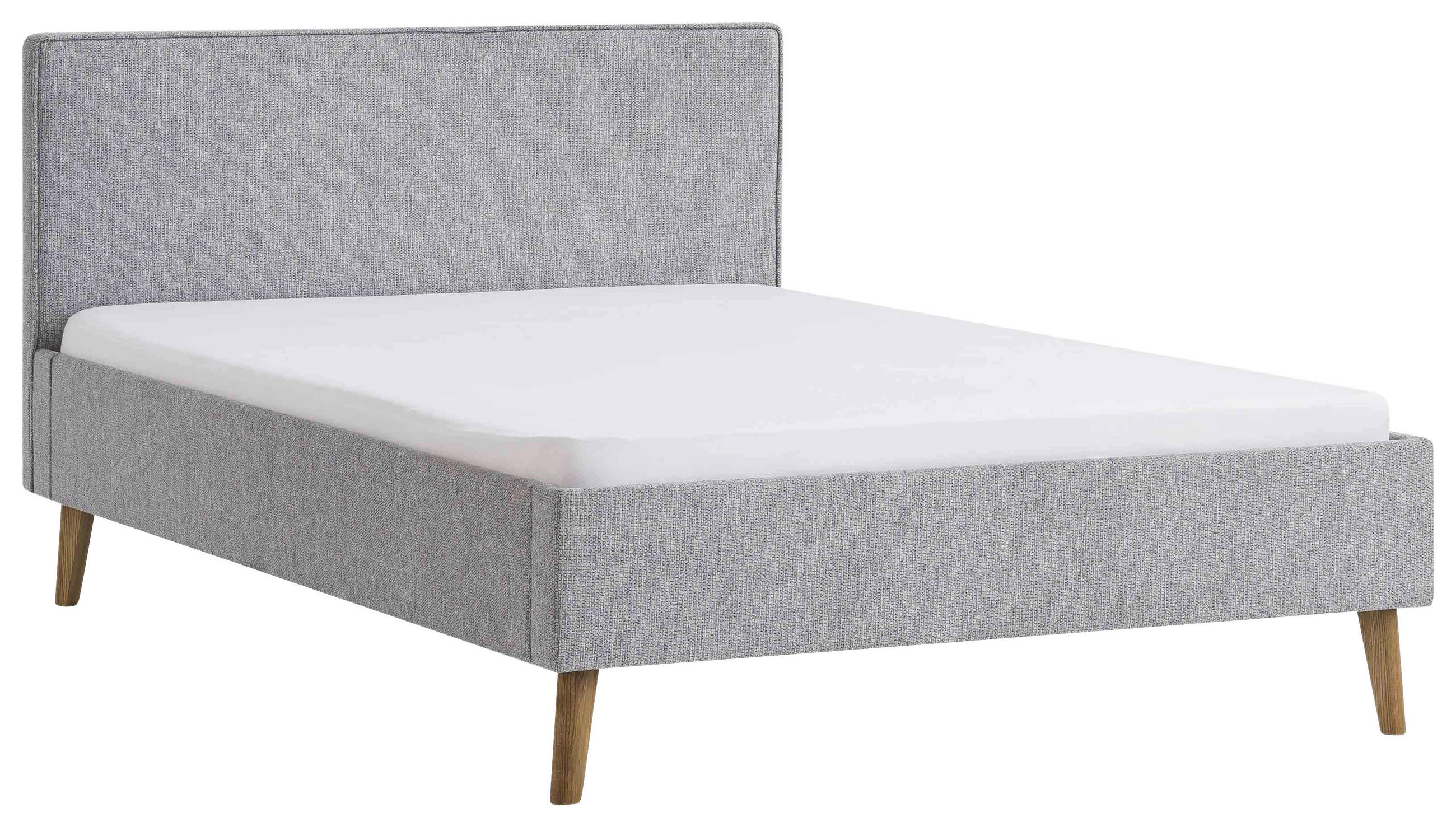 POLSTERBETT Grau 140/200 cm  - Eichefarben/Grau, Basics, Holz/Textil (140/200cm) - Boxxx