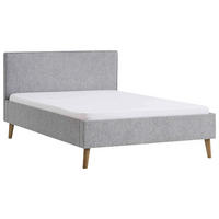 POLSTERBETT 140/200 cm, inkl.  in Grau  - Eichefarben/Grau, Basics, Holz/Textil (140/200cm) - Boxxx
