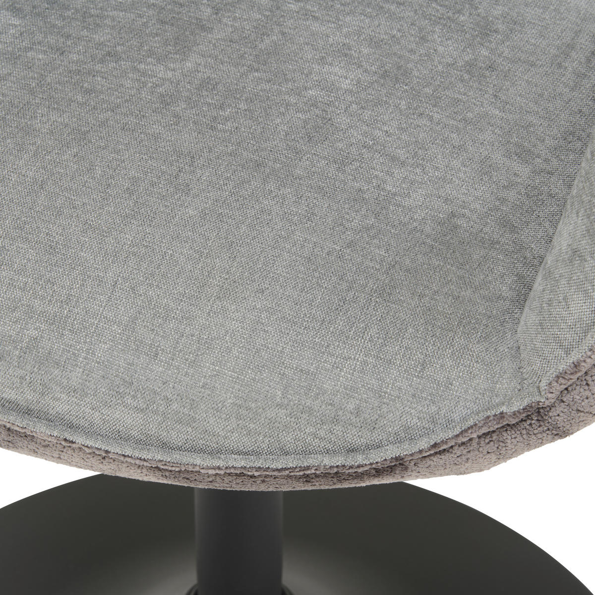 ARMLEHNSTUHL  in Eisen Chenille, Leinenoptik  - Schwarz/Grau, KONVENTIONELL, Textil/Metall (63/87/64cm) - MID.YOU
