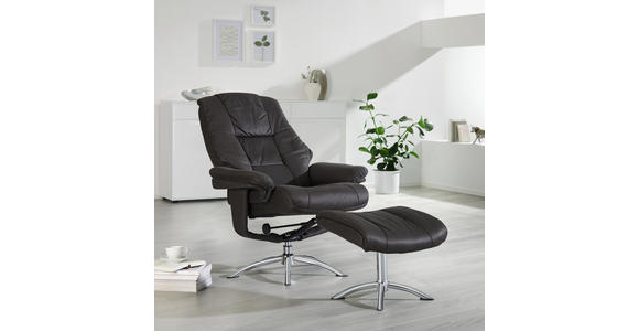 RELAXSESSELSET in Metall, Textil Anthrazit, Chromfarben - Chromfarben/Anthrazit, Design, Textil/Metall (78/98(114)/86(113)cm) - Cantus