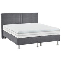 BOXSPRINGBETT 180/200 cm  in Grau  - Alufarben/Grau, Design, Kunststoff/Textil (180/200cm) - Beldomo - Sleep