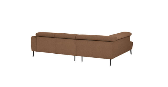 ECKSOFA  in Webstoff Rostfarben  205/280 cm  - Rostfarben/Schwarz, Design, Textil/Metall (205/280cm) - Xora