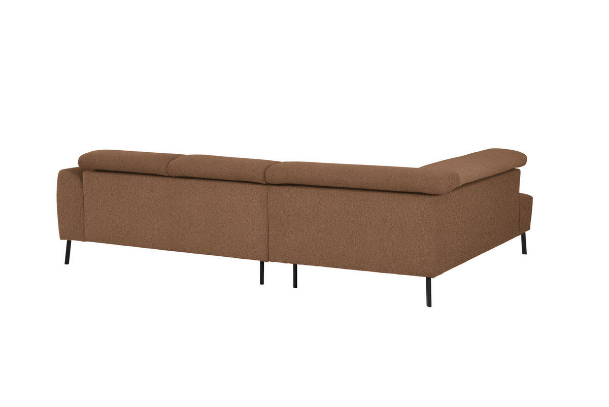 ECKSOFA in Webstoff Rostfarben  205/280 cm  - Rostfarben/Schwarz, Design, Textil/Metall (205/280cm) - Xora
