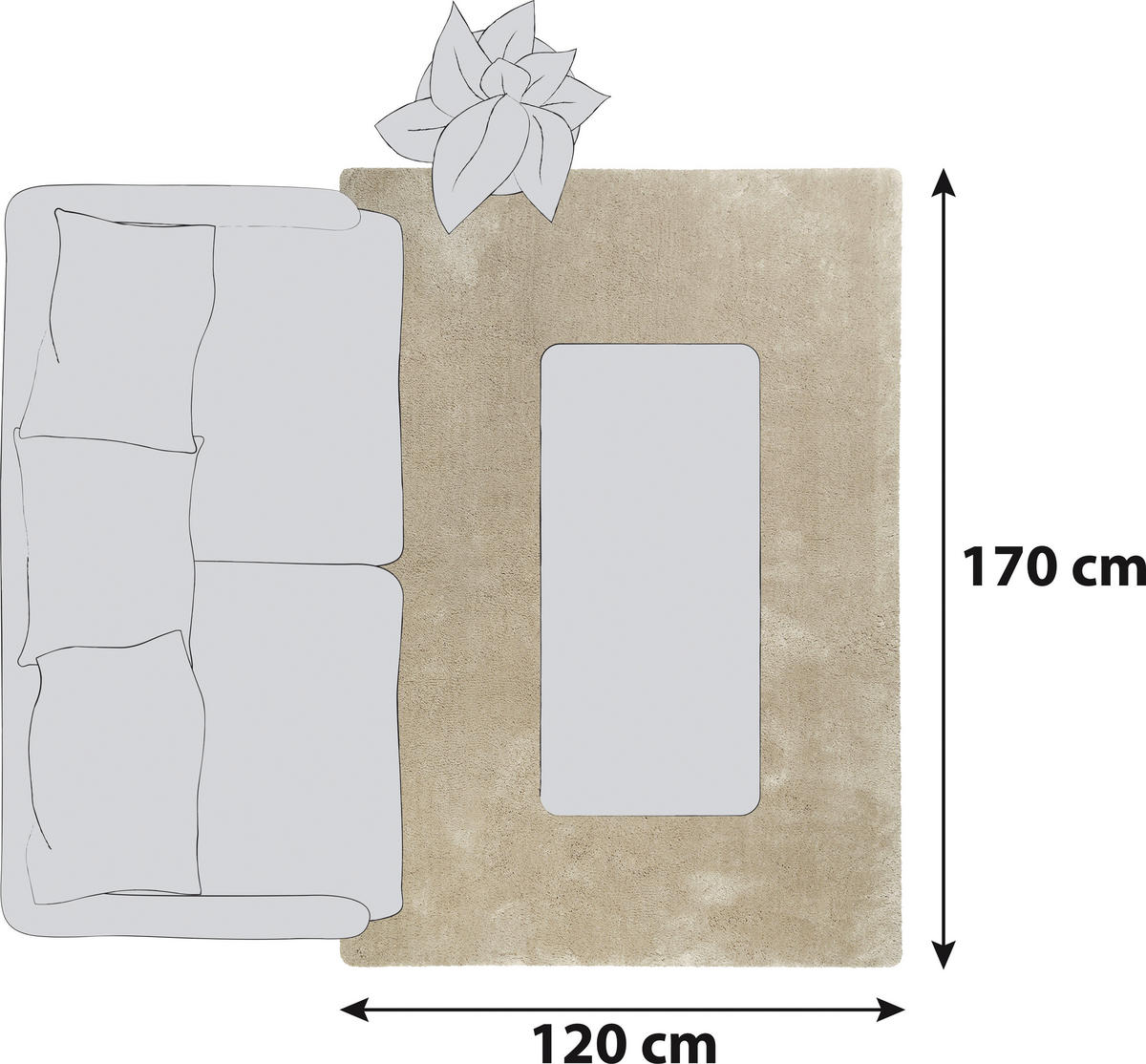 HOSSZÚ SZÁLÚ SZŐNYEG  Relaxx  - bézs/Pezsgő, Basics, textil (120/170cm) - Esprit