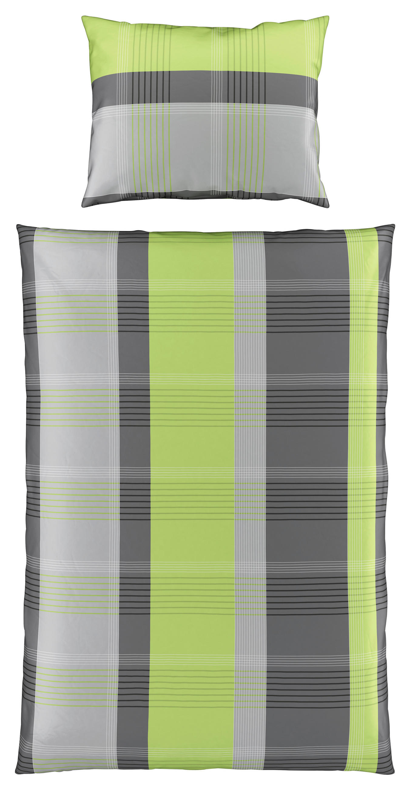 Satin Bettwäsche 140x200 cm Beatrix Baumwolle Grün