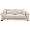 SCHLAFSOFA Cord Creme  - Creme/Schwarz, Basics, Kunststoff/Textil (250/95/125cm) - MID.YOU