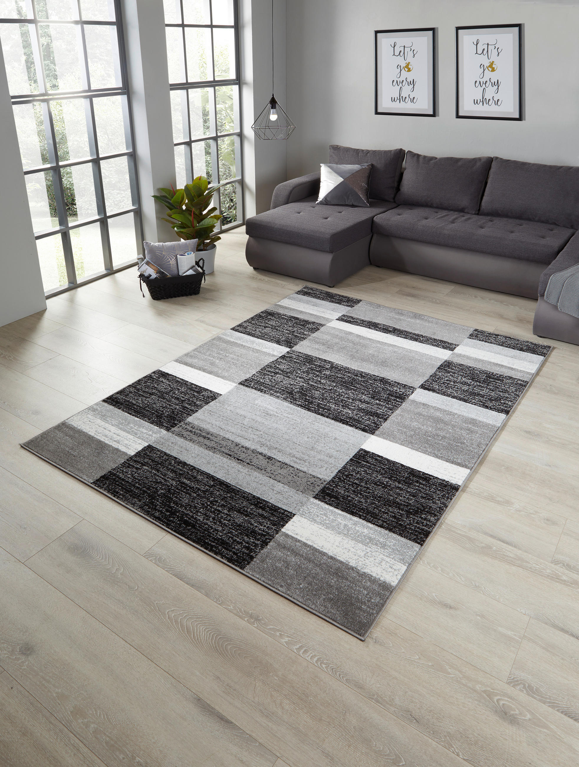 TKANÝ KOBEREC, 160/220 cm, sivá - sivá, Design, textil (160/220cm) - Boxxx