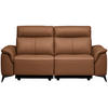 3-SITZER-SOFA  in Echtleder Cognac   - Cognac/Schwarz, Design, Leder/Metall (207/107/98cm) - Belluti
