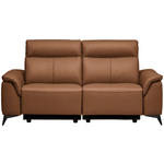 3-SITZER-SOFA  in Echtleder Cognac   - Cognac/Schwarz, Design, Leder/Metall (207/107/98cm) - Belluti