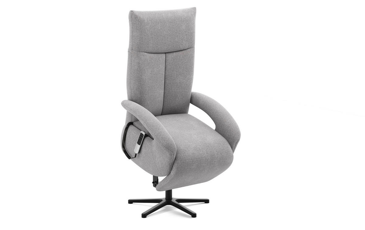 SESSEL in Flachgewebe Hellgrau  - Hellgrau/Schwarz, Konventionell, Textil/Metall (74/112/82cm) - Sit & More