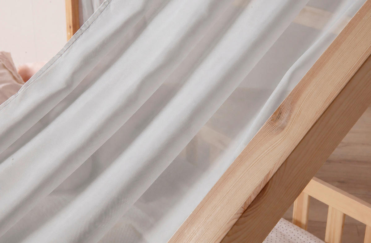 HAUSBETT 100/200 cm,  in Grau, Naturfarben  - Naturfarben/Grau, MODERN, Holz/Textil (100/200cm) - MID.YOU