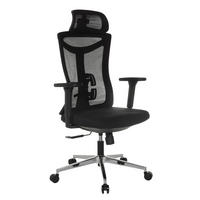 VRTLJIVI STOL tekstil črna  - srebrne barve/črna, Moderno, kovina/umetna masa (68/121 - 132/68cm) - MID.YOU