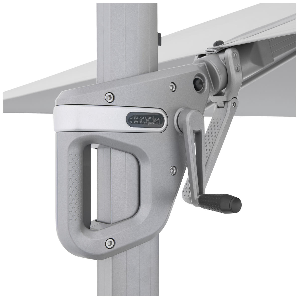 AMPELSCHIRM 350x260 cm Hellgrau  - Silberfarben/Hellgrau, Basics, Textil/Metall (350/260cm) - Doppler