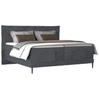 BOXSPRINGBETT 160/200 cm  in Dunkelgrau  - Dunkelgrau/Schwarz, Konventionell, Textil/Metall (160/200cm) - Esposa