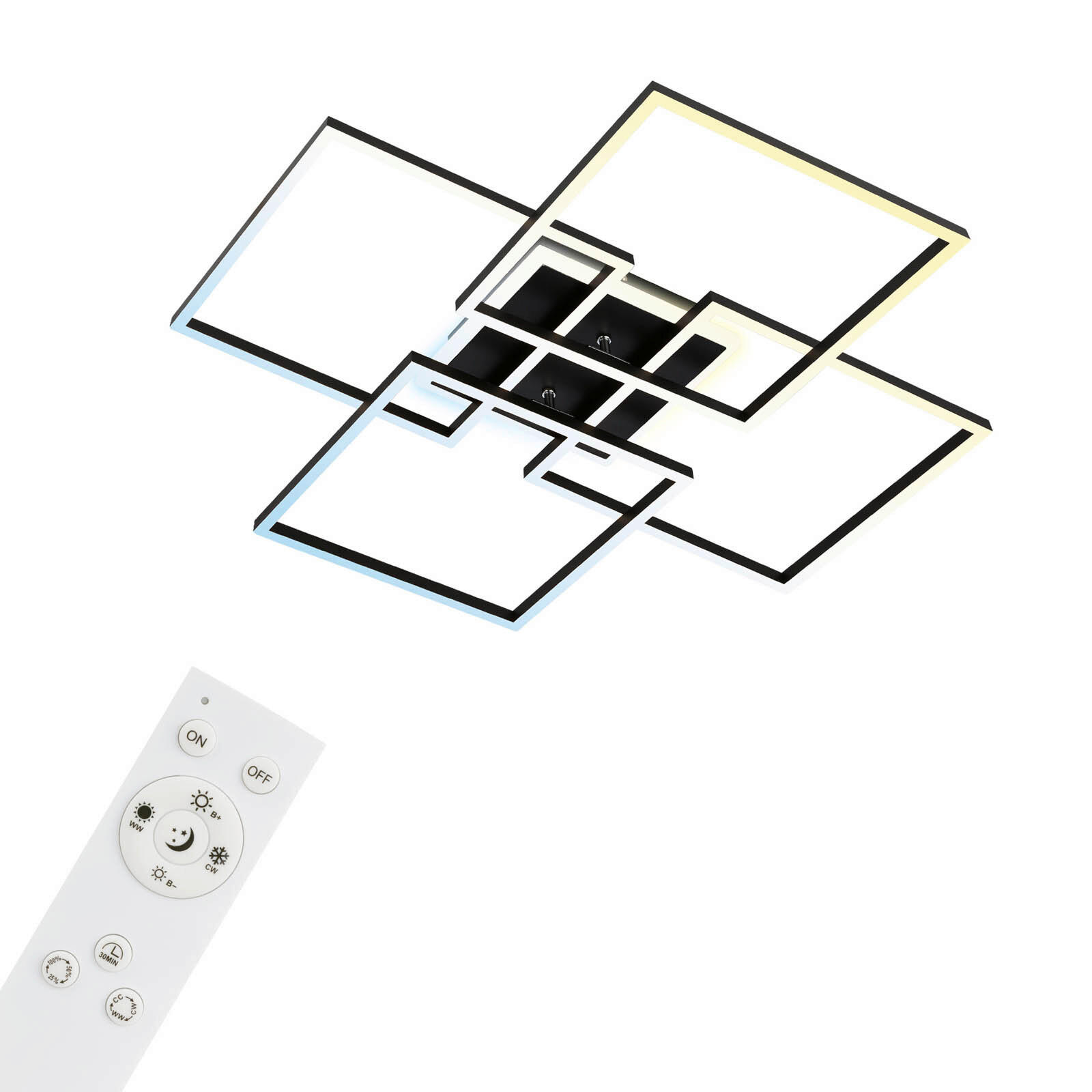 LED PLAFONJERA - crna, Osnovno, metal/plastika (72,4/72,4/8,4cm)