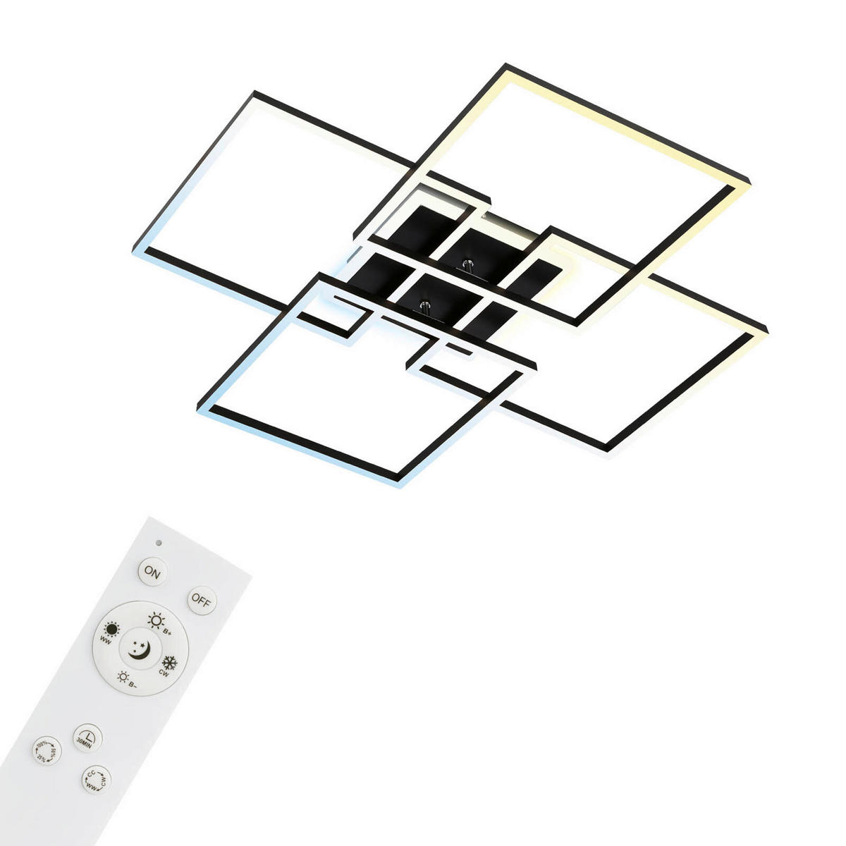LED PLAFONJERA - crna, Osnovno, metal/plastika (72,4/72,4/8,4cm)