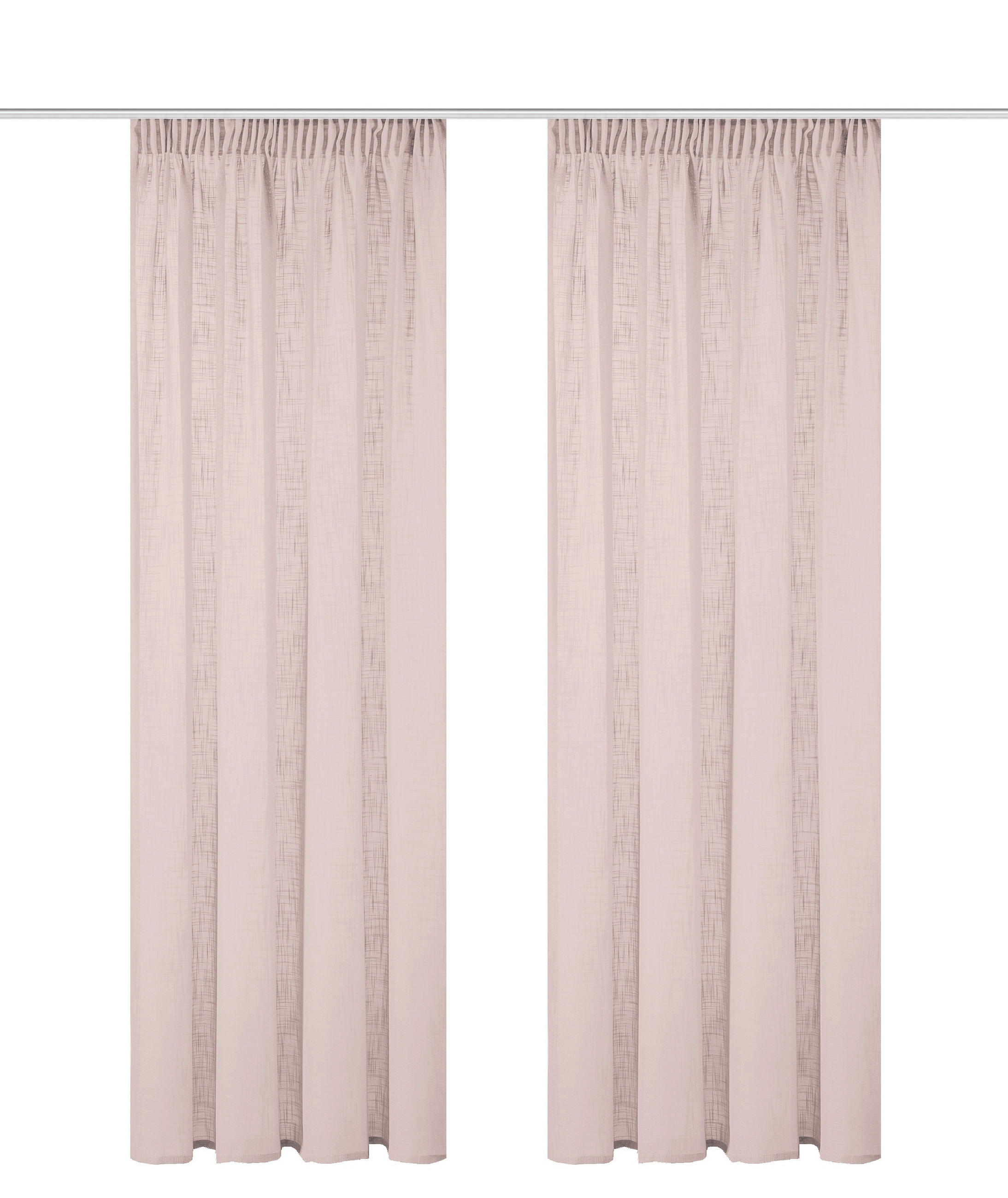 FERTIGVORHANG  halbtransparent   2 Stück  - Rosa, Basics, Textil (140cm)