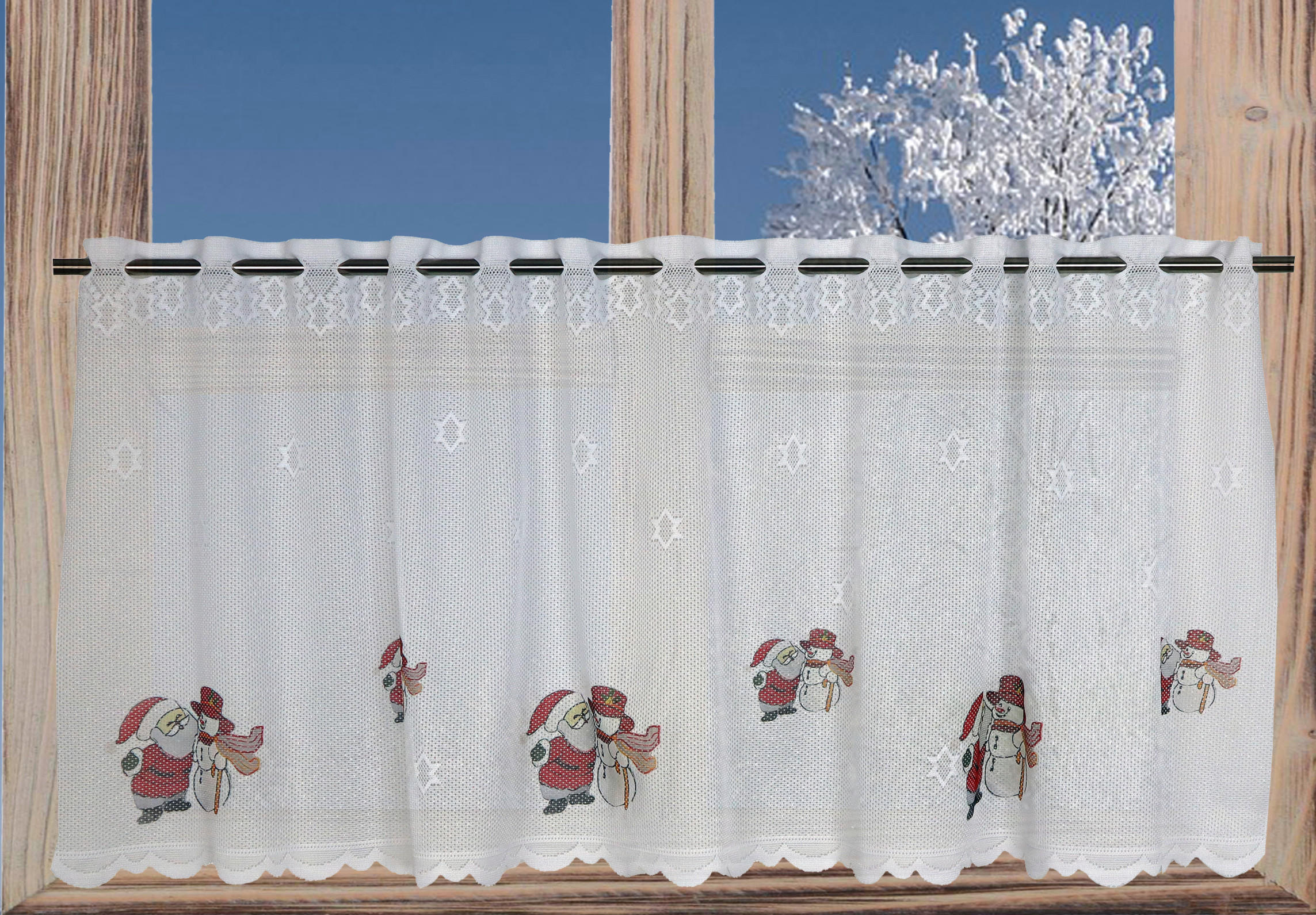 KURZGARDINE   140/50 cm   - Rot/Weiß, Textil (140/50cm)