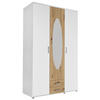 DREHTÜRENSCHRANK 120/195/55 cm 3-türig Weiß, Eiche Artisan  - Alufarben/Weiß, ROMANTIK / LANDHAUS, Glas/Holzwerkstoff (120/195/55cm) - P & B