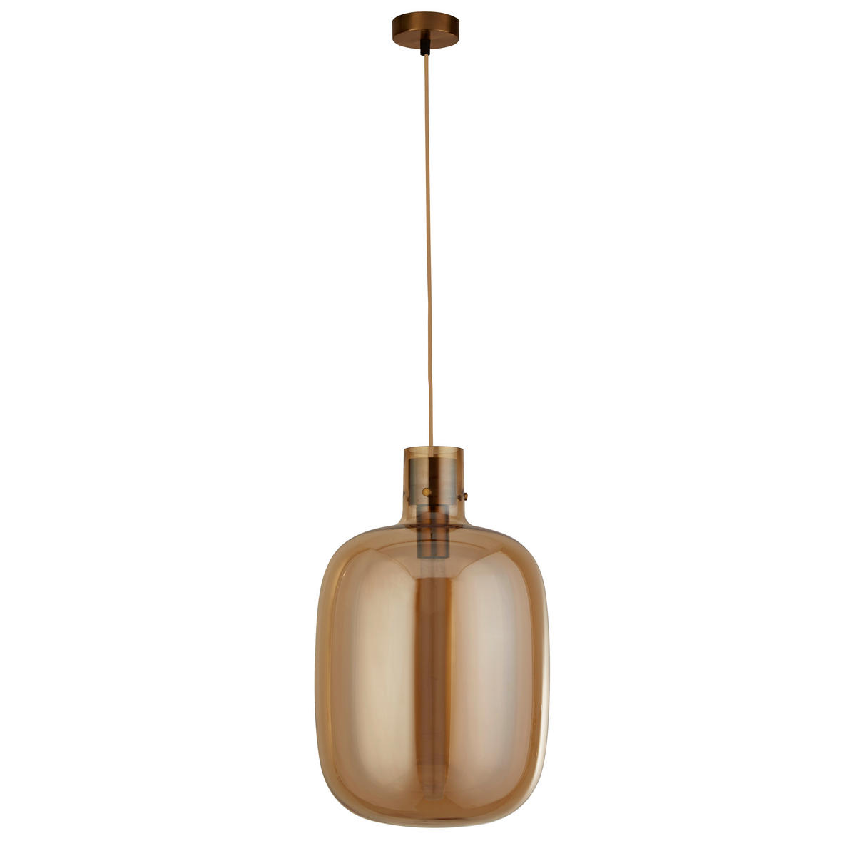 HÄNGLAMPA Barrel 30/127 cm  - bärnstensfärgad, Design, metall/glas (30/127cm)
