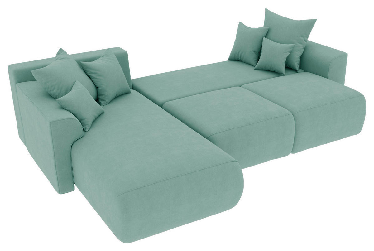 Freisteller von Carryhome ECKSOFA Mintgrün Velours.