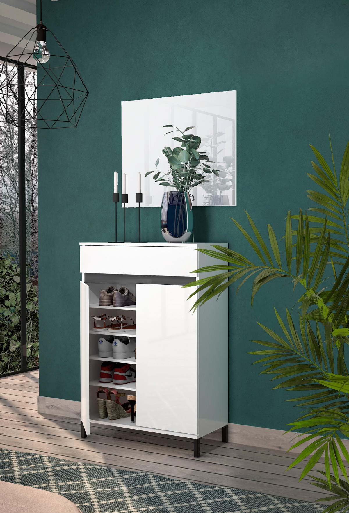 ORMAR ZA OBUĆU  bijela  drvni materijal     - bijela/antracit, Design, drvni materijal/plastika (80/115/34cm) - Xora