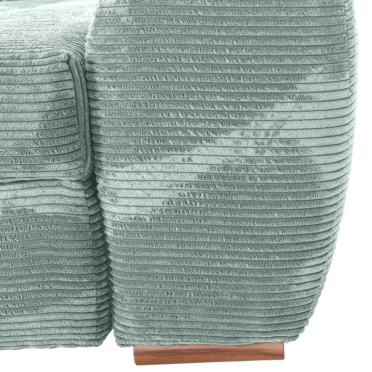 ECKSOFA  in Cord Mintgrün  - Eichefarben/Mintgrün, KONVENTIONELL, Holz/Textil (276/177cm) - Carryhome