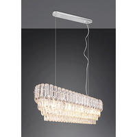 PENDELLEUCHTE    - Chromfarben/Transparent, Basics, Glas/Metall (96/150/29cm) - Trio Leuchten