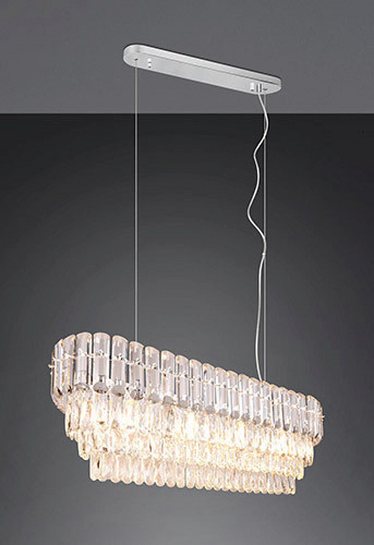 PENDELLEUCHTE    - Chromfarben/Transparent, Basics, Glas/Metall (96/150/29cm) - Trio Leuchten