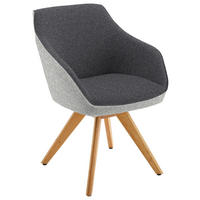 ARMLEHNSTUHL  in Flachgewebe  - Dunkelgrau/Eichefarben, Design, Holz/Textil (60/84/68cm) - Koinor