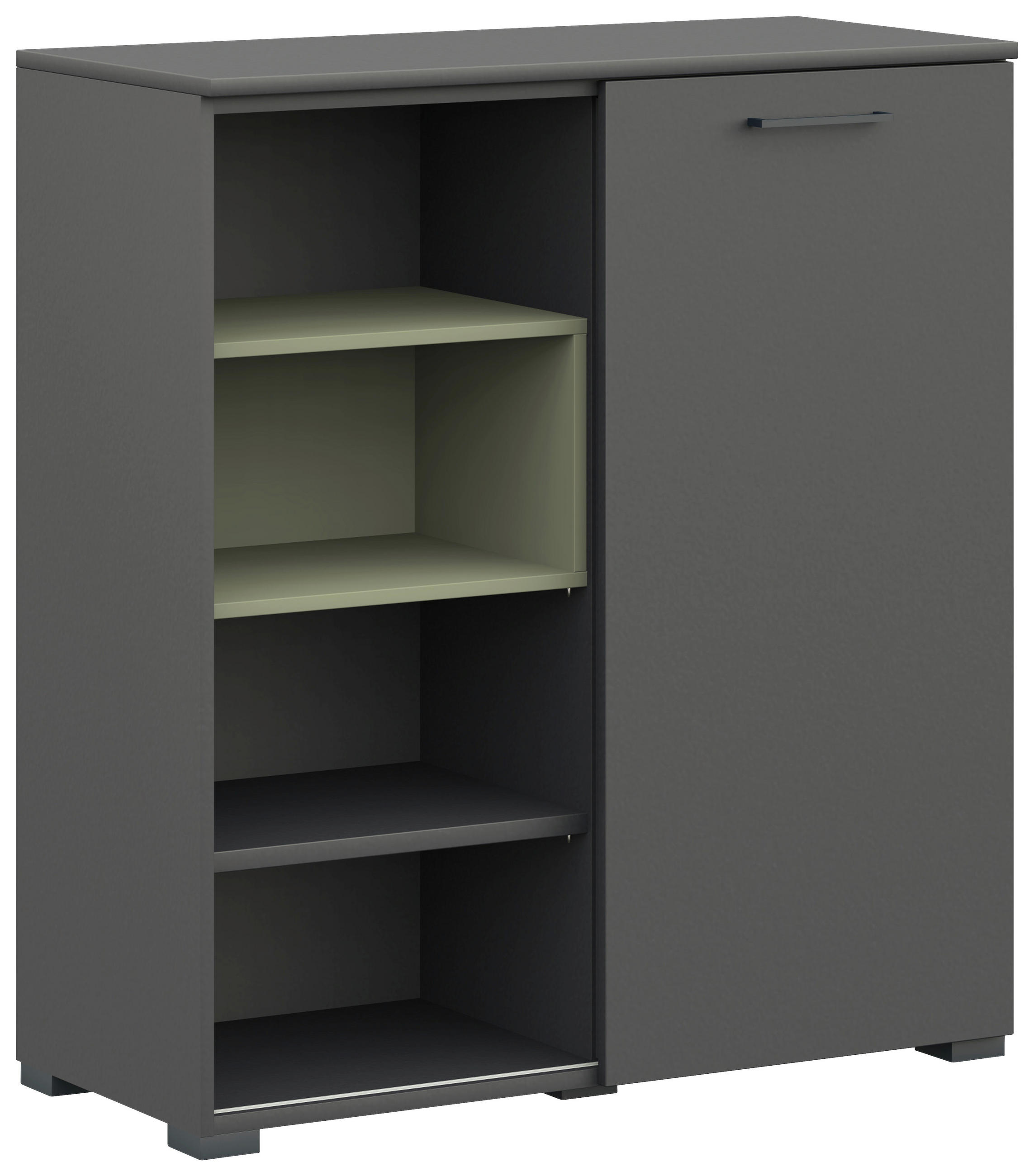 COMMODE 100/108/41,9 cm vert sauge, couleur graphite  - couleur graphite/vert sauge, Design, métal/matériau de bois (100/108/41,9cm) - Cantus