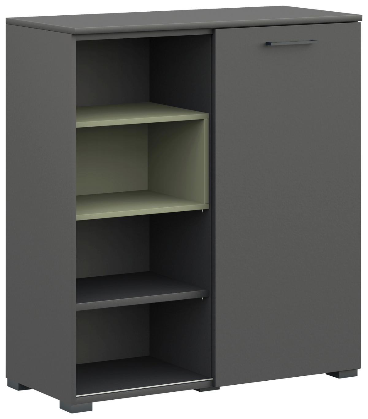 KOMMODE 100/108/41,9 cm Graphitfarben, Salbeigrün  - Salbeigrün/Anthrazit, Design, Holzwerkstoff/Metall (100/108/41,9cm) - Cantus