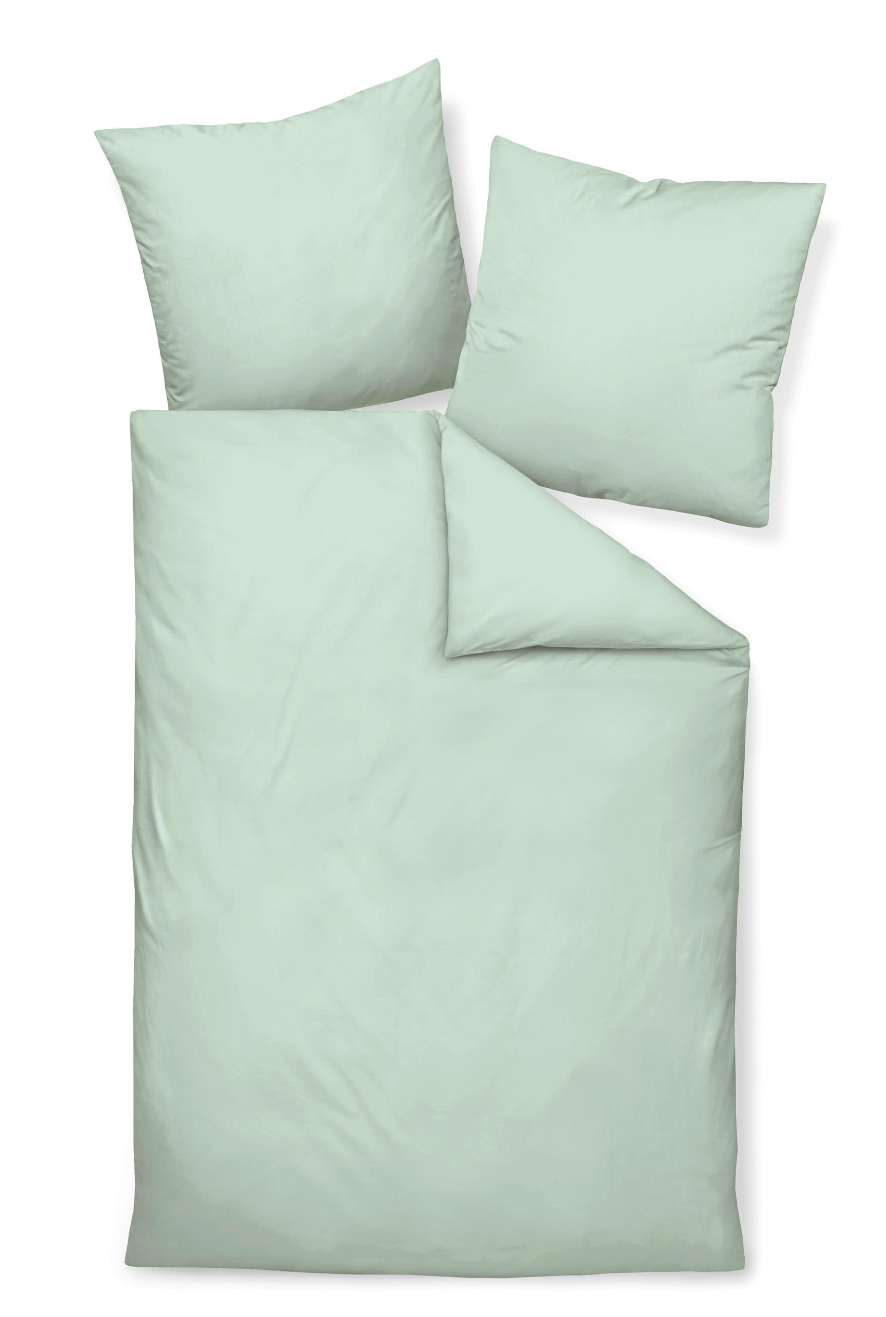 BETTWÄSCHE Giacomo Makosatin 155/220 cm  - Jadegrün, Basics, Textil (155/220cm) - Janine