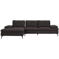 ECKSOFA in Webstoff Schwarz  - Schwarz, Design, Textil/Metall (179/301cm) - Chilliano