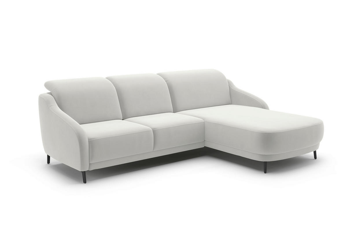ECKSOFA BLUES V Sandfarben Samt  - Sandfarben/Schwarz, MODERN, Textil/Metall (271/191cm) - Sit & More