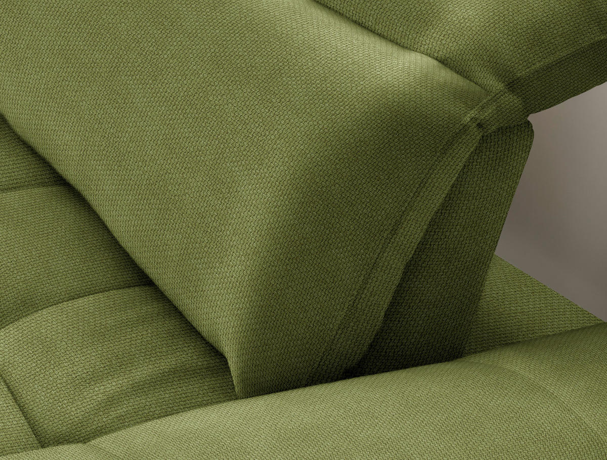 ECKSOFA in Webstoff Grün  179-202/288 cm  - Schwarz/Grün, Design, Textil/Metall (179-202/288cm) - Stylife