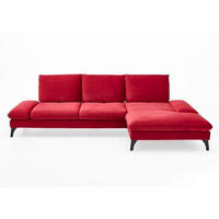 ECKSOFA Rot  - Rot/Schwarz, Design, Textil/Metall (338/176cm) - Voleo
