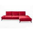 ECKSOFA Rot  - Rot/Schwarz, Design, Textil/Metall (338/176cm) - Voleo