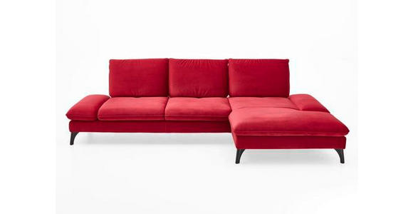 ECKSOFA Rot  - Rot/Schwarz, Design, Textil/Metall (338/176cm) - Voleo