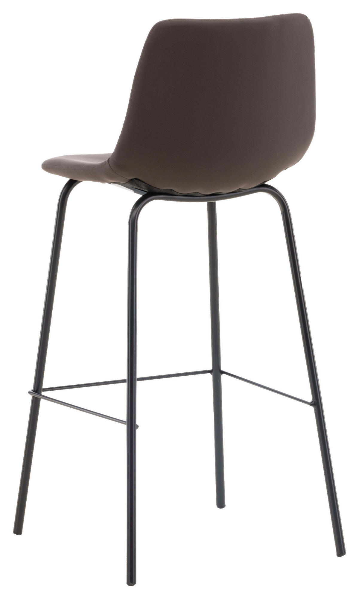 BARHOCKER-SET Lederlook (vegan) Schwarz, Dunkelbraun Stahl  - Dunkelbraun/Schwarz, Design, Textil/Metall (47/103/48cm) - Livetastic