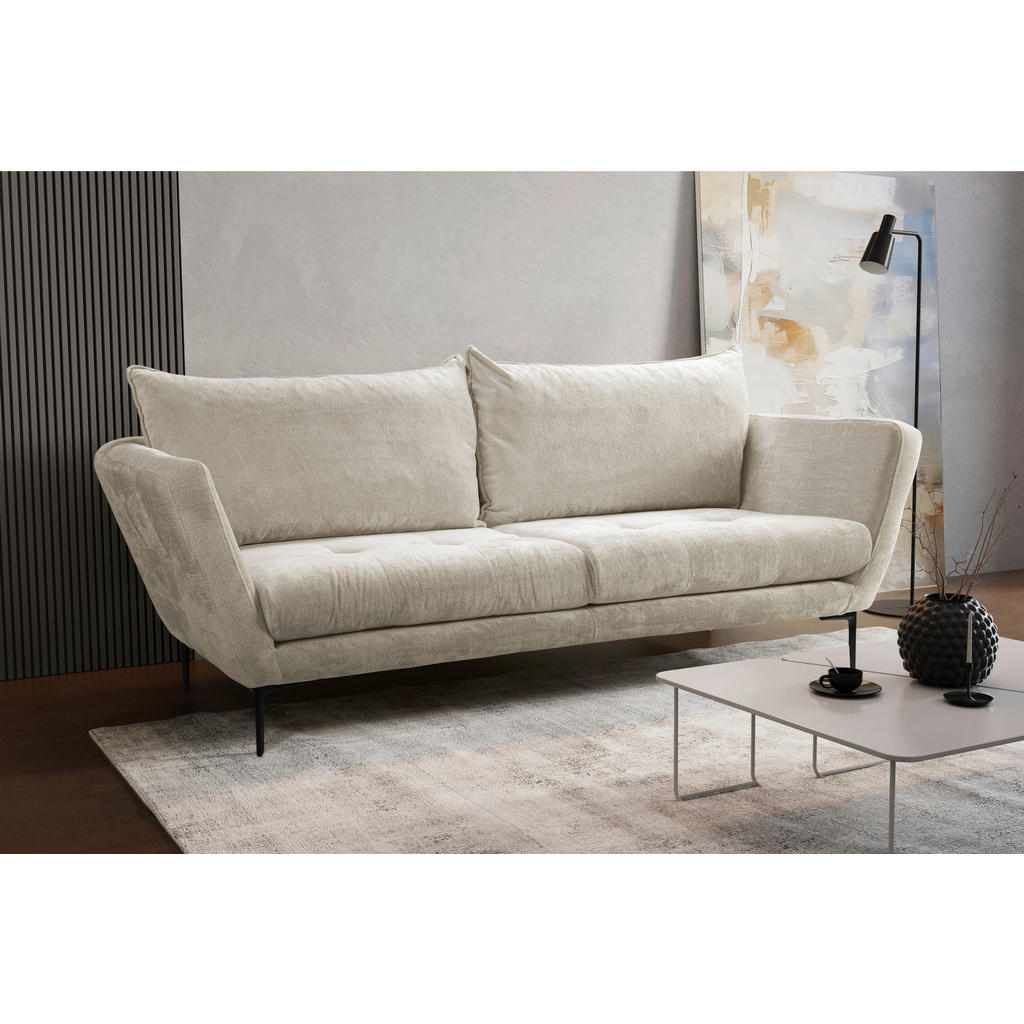 Thumbnail - Mid.you Sofa, Creme, Textil, 3-Sitzer, Füllung: Polyurethan (Pur), 225x86x95 cm, Made in EU, Wohnzimmer, Sofas & Couches...