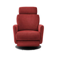 RELAXSESSEL Chenille Rücken echt    - Rot/Schwarz, MODERN, Textil/Metall (77/105/87-154cm) - Livetastic