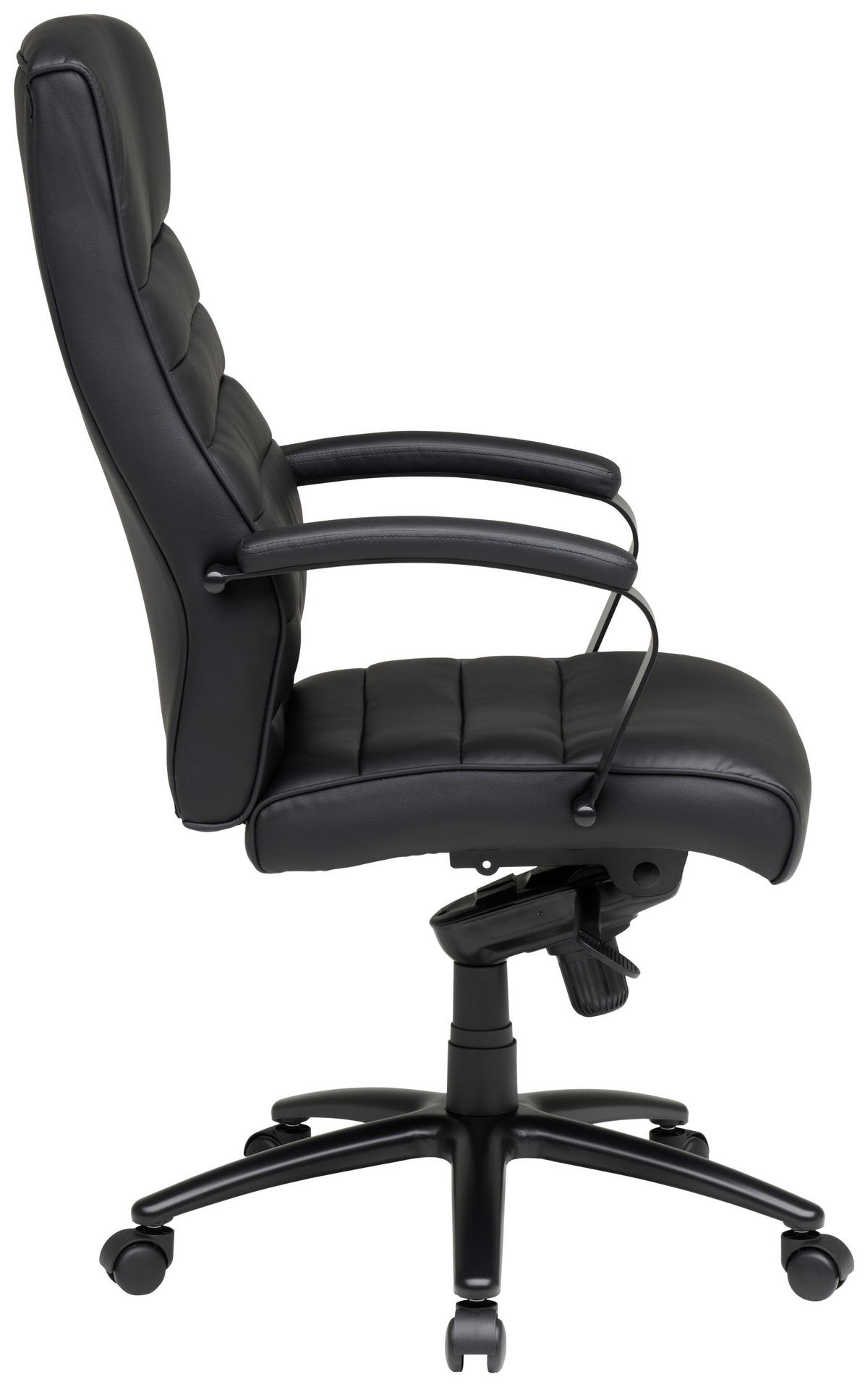 CHEFSESSEL  in Lederlook Schwarz, Chromfarben  - Chromfarben/Schwarz, MODERN, Kunststoff/Textil (64/115/121/69cm) - MID.YOU