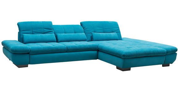 ECKSOFA Türkis Mikrofaser  - Türkis/Schwarz, Design, Textil/Metall (341/204cm) - Xora