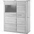 HIGHBOARD Kernbuche teilmassiv geölt Buchefarben - Edelstahlfarben/Buchefarben, KONVENTIONELL, Glas/Holz (107/131/38cm) - Novel