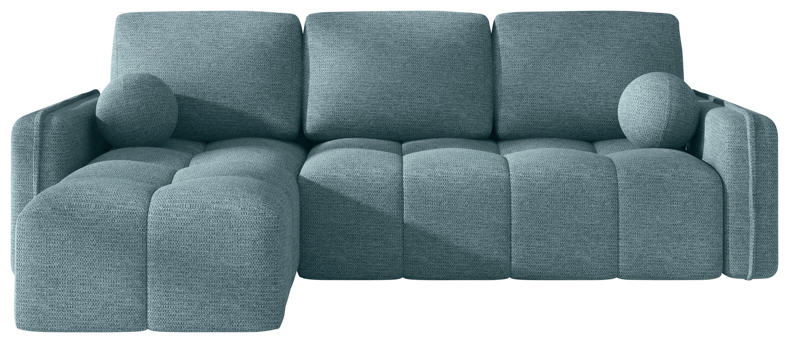 ECKSOFA  in Flachgewebe Mintgrün  - Schwarz/Mintgrün, MODERN, Kunststoff/Textil (142/240cm) - Carryhome