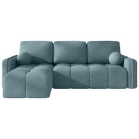ECKSOFA  in Flachgewebe Mintgrün  - Schwarz/Mintgrün, MODERN, Kunststoff/Textil (142/240cm) - Carryhome